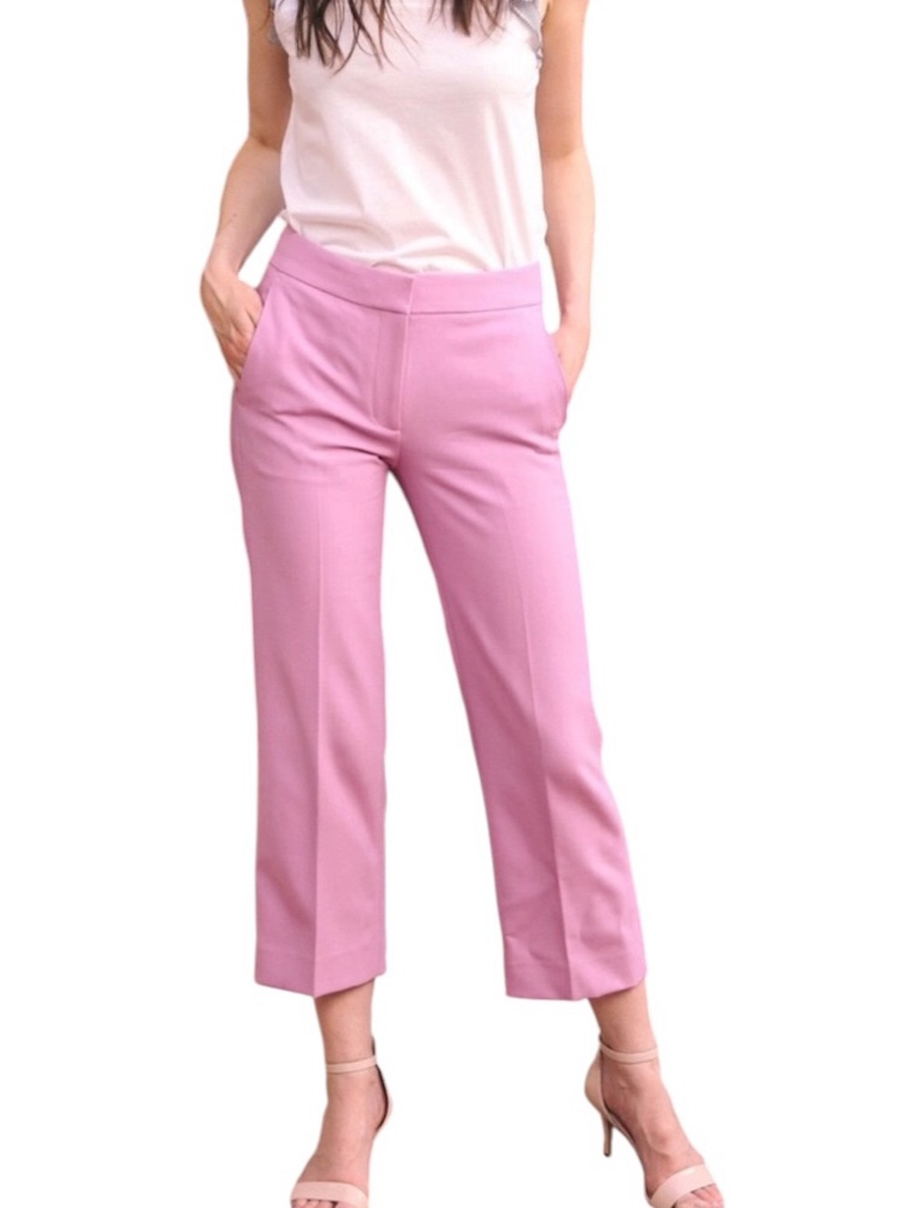 J. Crew Patio Pants in Bi-Stretch Cotton Pink sz 0